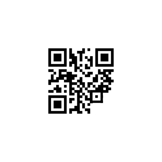 The QR Code from fig. 1 with the 4th finder pattern erased, and the alignment pattern re-drawn.